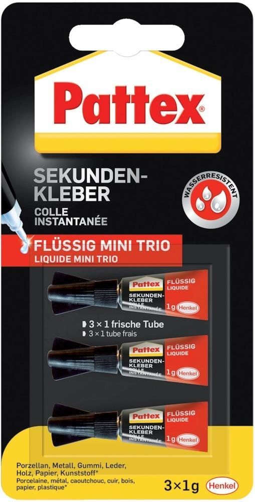 Sekundenkleber Mini Trio Tube 1g 3 St./Pack.