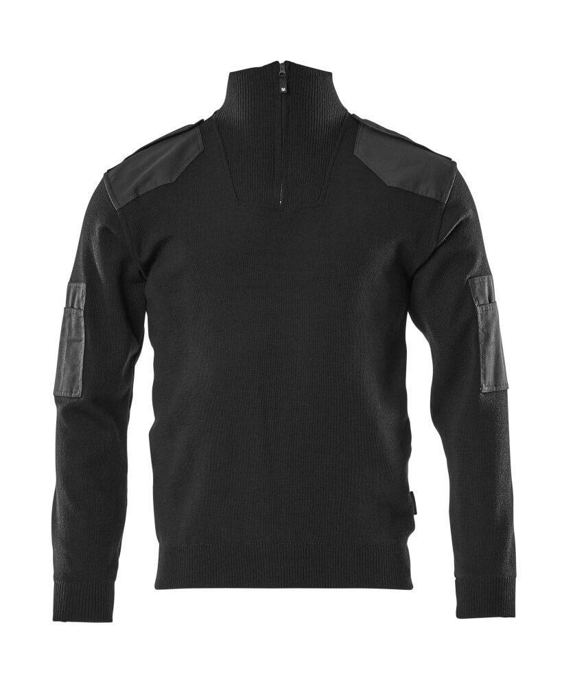 Strickpullover mit kurzem Reißverschluss MASCOT® Nanterre Schwarz, M