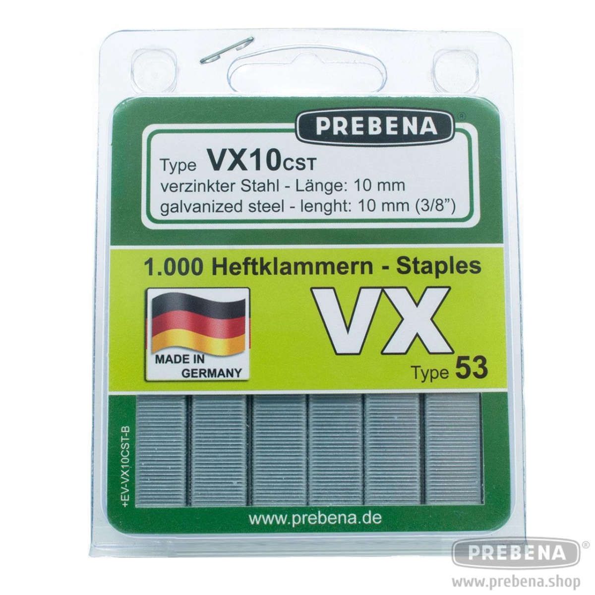 VX10CST-B Heftklammern im Blister verzinkt Stahlqualität