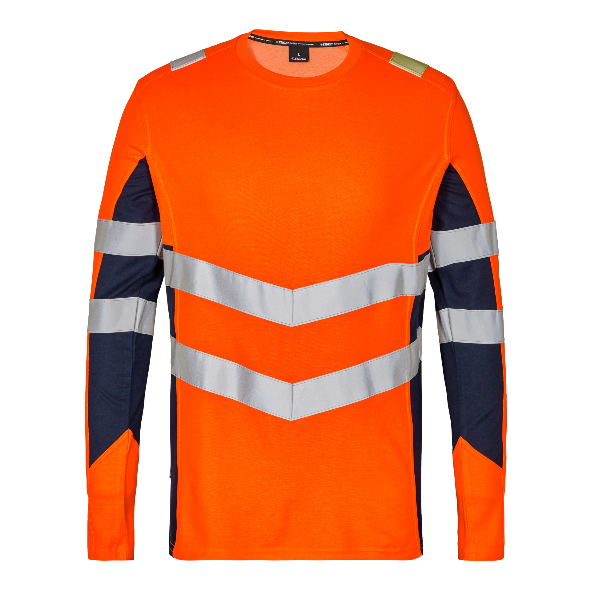 Safety Langarm-Shirt Orange/Blue ink, Gr. 5XL