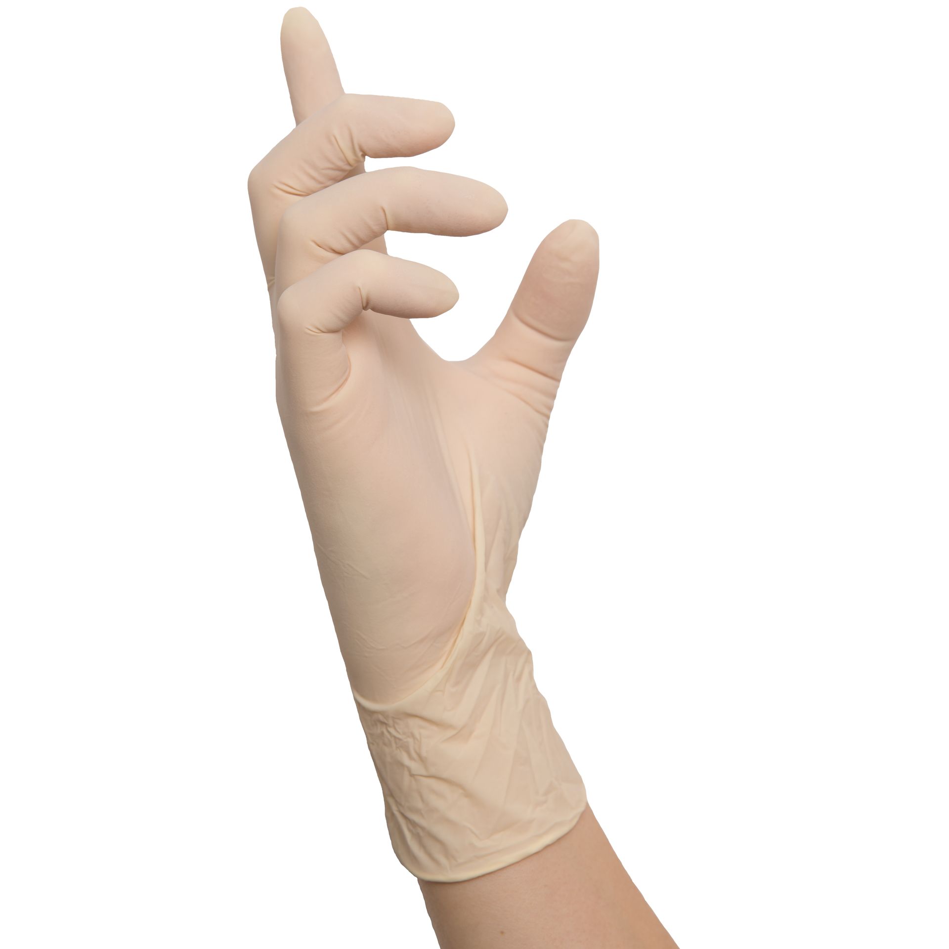 NITRAS IDEAL CARE, Latex-Einmalhandschuhe, naturfarben, Box à 100 Stück