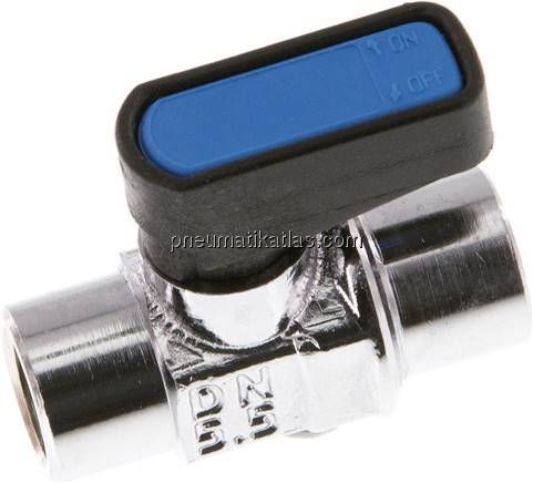 Messing-Minikugelhahn mit Entlüftungsbohrung G 1/8", PN 20
