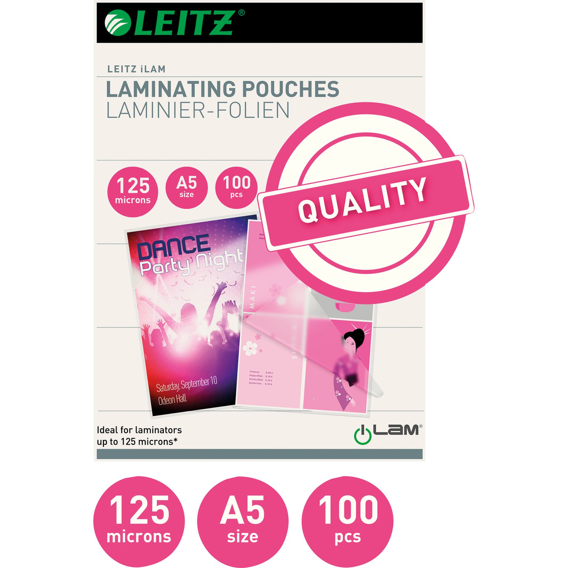 Laminierfolie DIN A5 125mic 100 St./Pack.