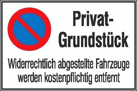 Parkverbotsschild Alu B600xH400 mm Privatgrundstück SafetyMarking