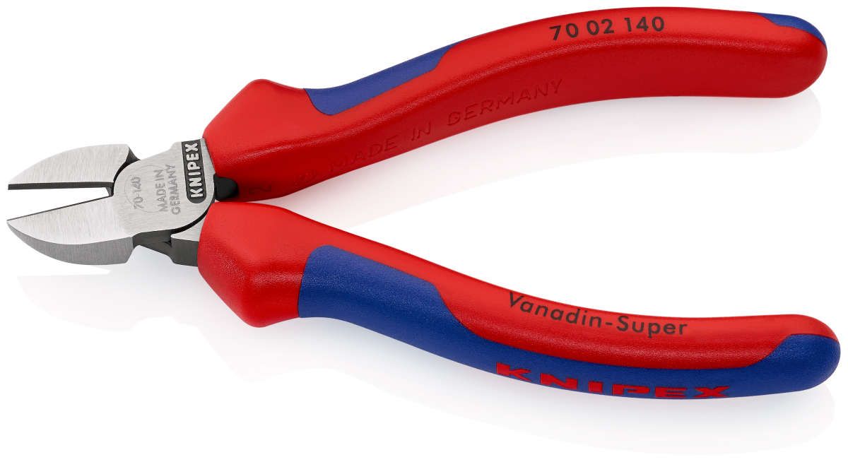 KNIPEX 70 02 140 Seitenschneider mit Mehrkomponenten-Hüllen schwarz atramentiert 140 mm