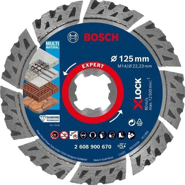 Bosch EXPERT MultiMaterial X-LOCK Diamanttrennscheiben