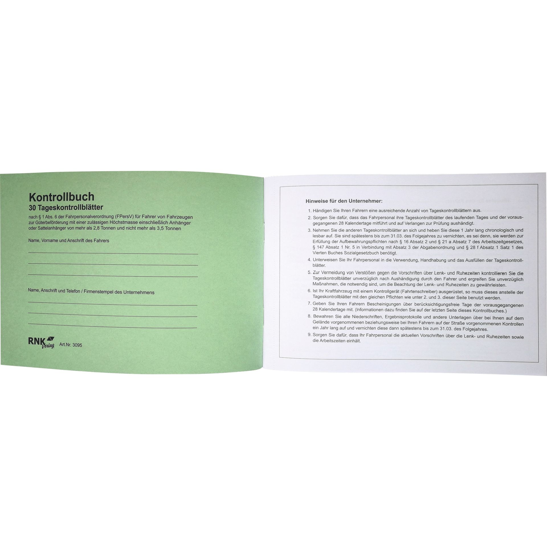 Fahrtenbuch A5 quer 32Bl