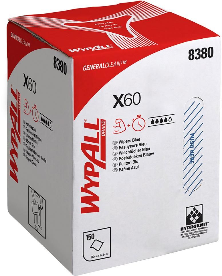 WYPALL X60 Wischtücher 24,5x42cm hellblau 150Bl.