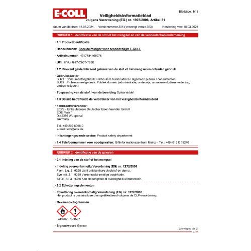 Spezialentferner für Sekundenkleber 20ml E-COLL