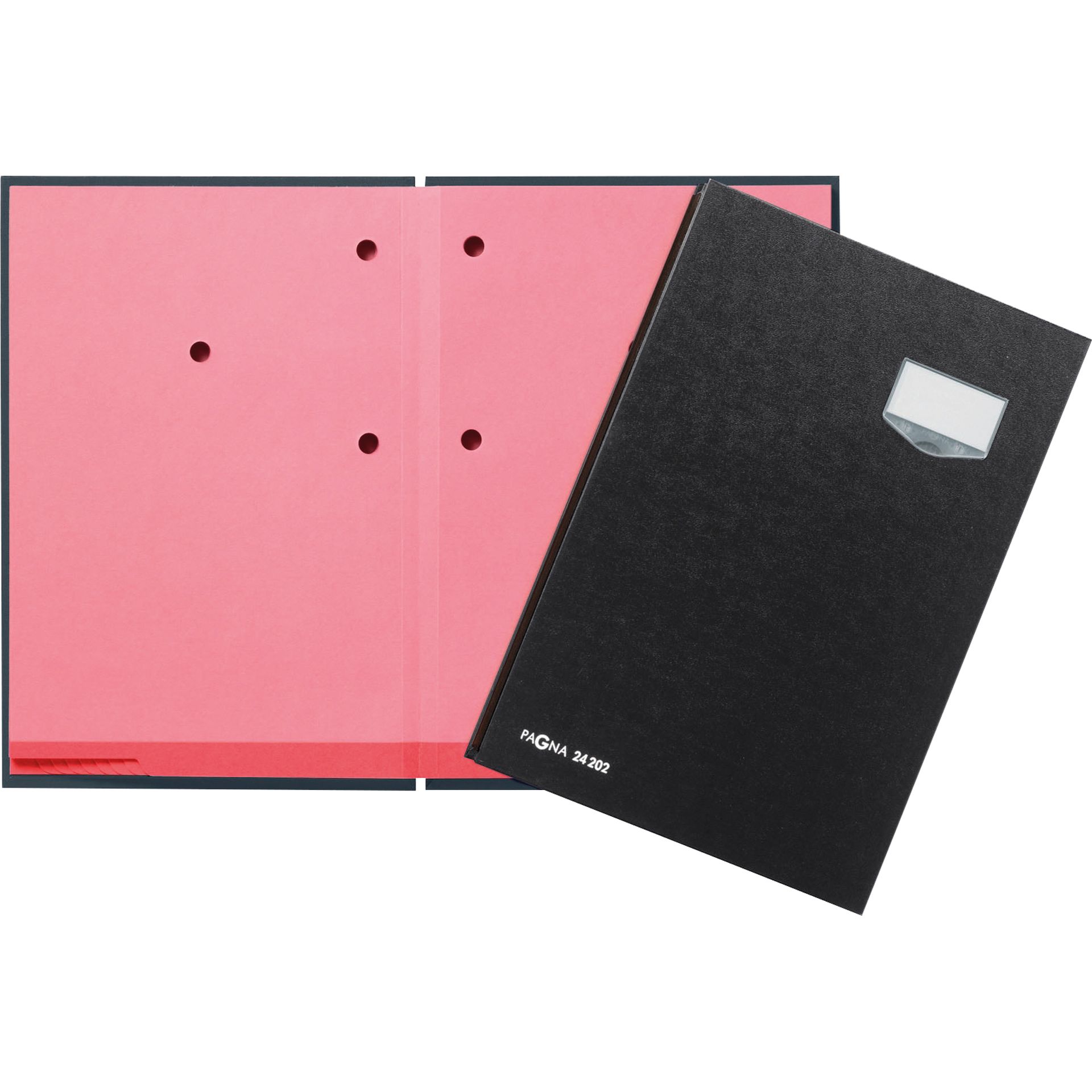 Unterschriftenmappe de Luxe 20Fächer Pappe schwarz