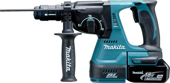Akku-Kombihammer LXT DHR243RTJ Makita 2x18,0V 5,0 Ah Ladegerät DC18RC MAKPAC