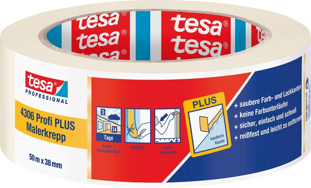 tesa Profi+ 4306 Maler- krepp 50m x 30mm hellbeig