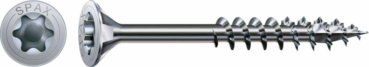 SPAX Holzbauschraube, 8 x 100 mm, 50 Stück, Teilgewinde, Senkkopf, T-STAR plus T40, 4CUT, WIROX - 0191010801005