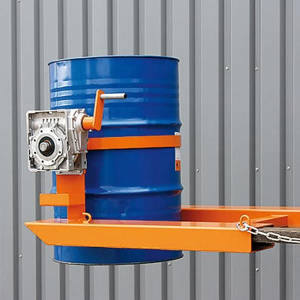 Fasskipper Kurbel, Tragkraft 360kg 1 x Fass reinorange RAL 2004