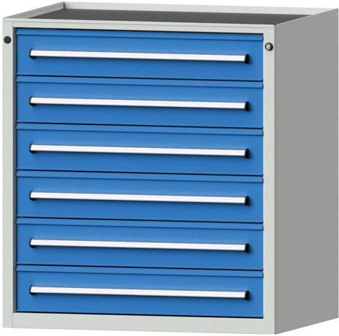 Anke Schubladenschrank B910xT700xH980mm RAL 7035/5012 6 Schubladen