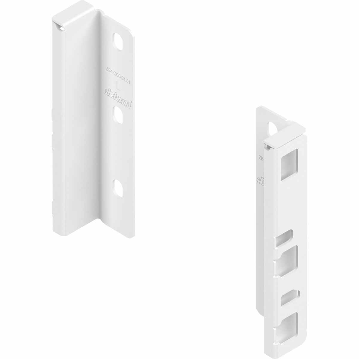 MERIVOBOX Holzrückwandhalter, Höhe K (146 mm), links/rechts, seidenweiß matt