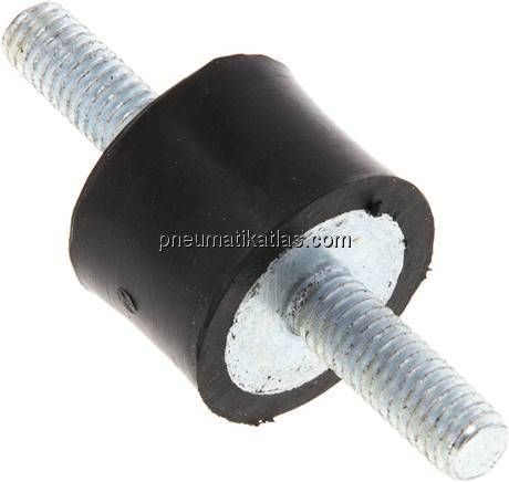 Gummi-Metall-Puffer beidseitig mit Gewindestift M 6 x 18