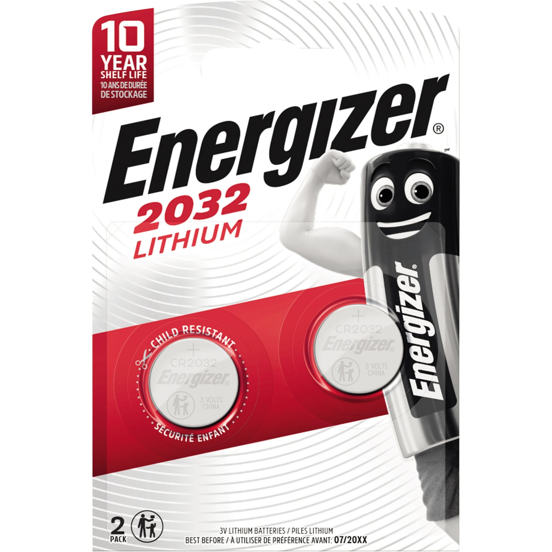 Knopfzelle CR 2032 Lithium 2 St./Pack.