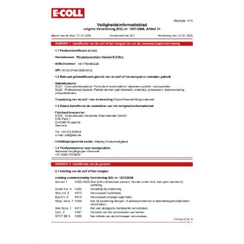 Pistolenschaum flexibel 750 ml E-Coll