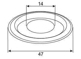 Rosette für Türspion, Ø 14 mm, Messing brüniert