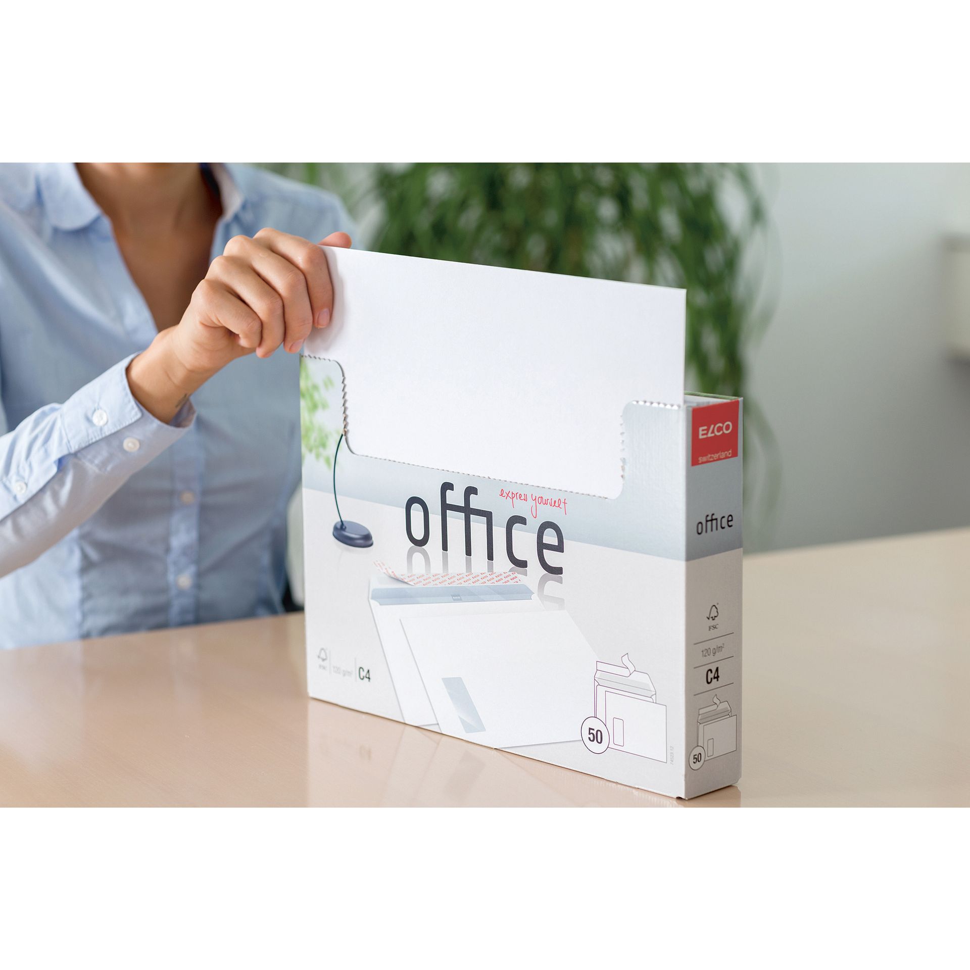 Briefumschlag Office  C4 mF hk hochweiß 50 St./Pack.
