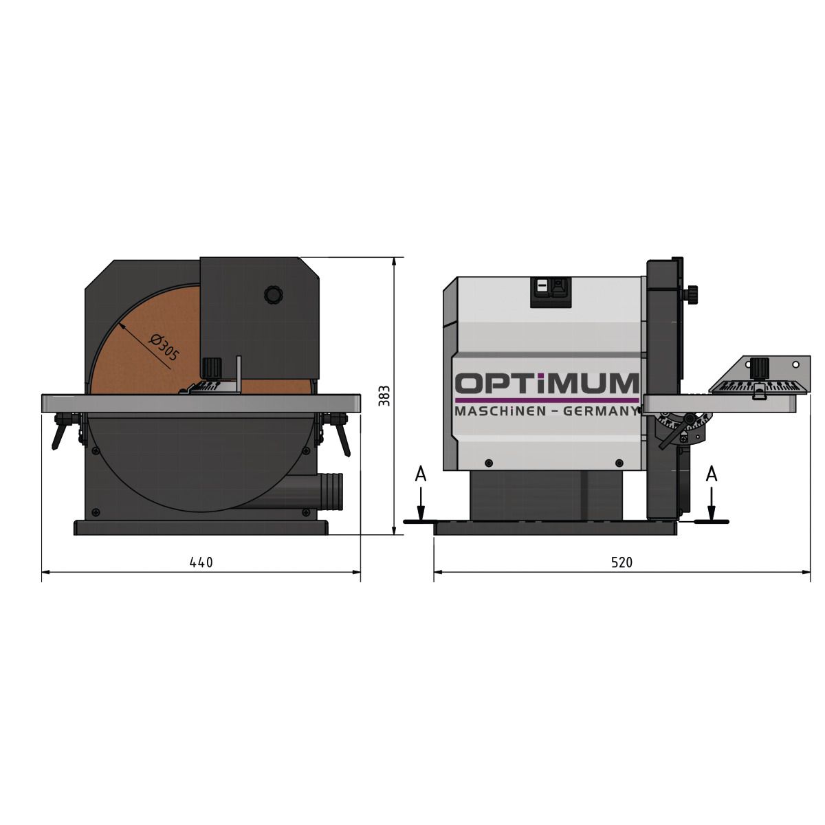 Tellerschleifmaschine Optimum OPTIgrind GB 305D