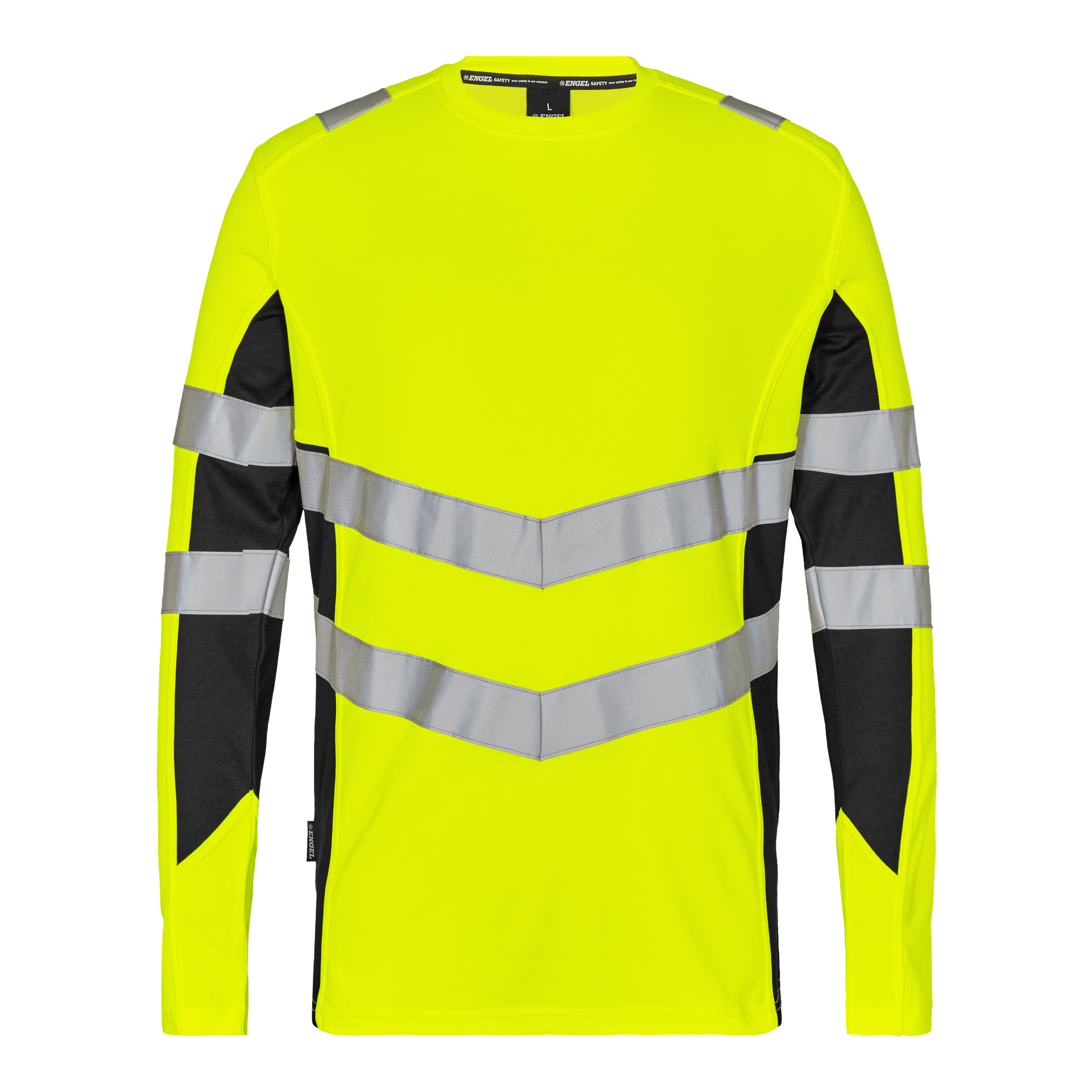 Safety Langarm-Shirt Gelb/Schwarz, Gr. L