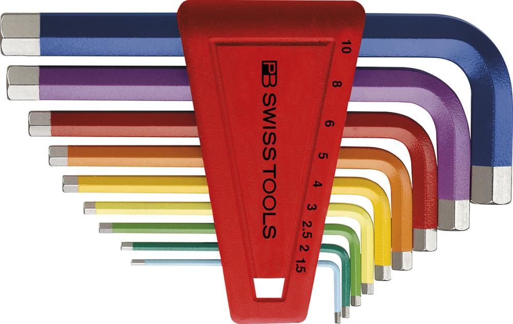 Winkelschraubendreher- Satz im Kunststoffhalter 9-teilig 1,5-10mm Rainbow PB Swiss Tools