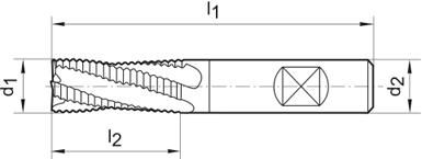 Schruppfräser VHM Typ NR 6,0mm lang Z3 TiAlN HB 30Grad Werksnorm FORMAT
