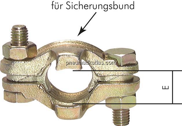 Sicherheits-Schlauchklemme Temperguss verz., 22 - 29mm
