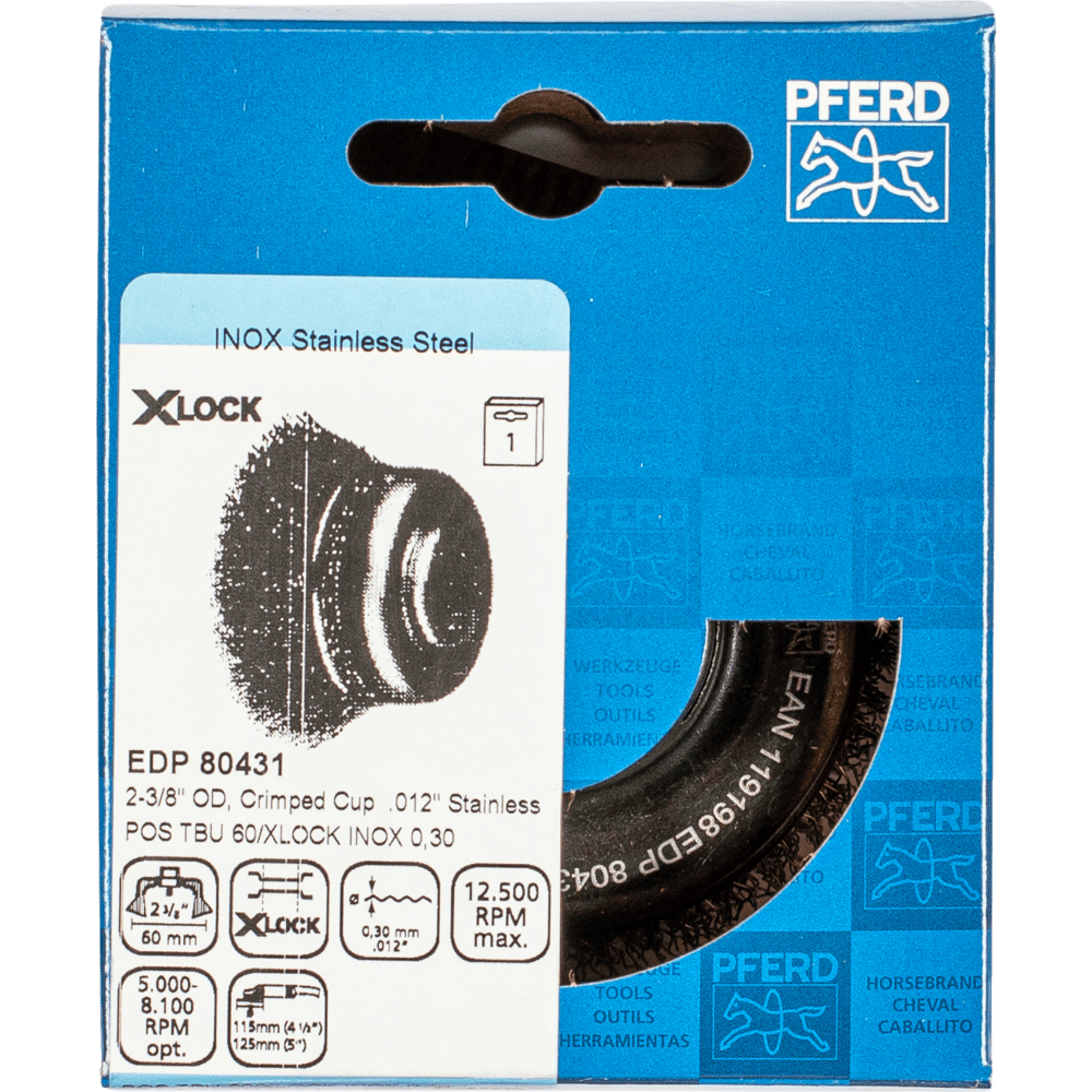 PFERD Topfbürsten mit Gewinde POS TBU 60/X-LOCK INOX 0,30