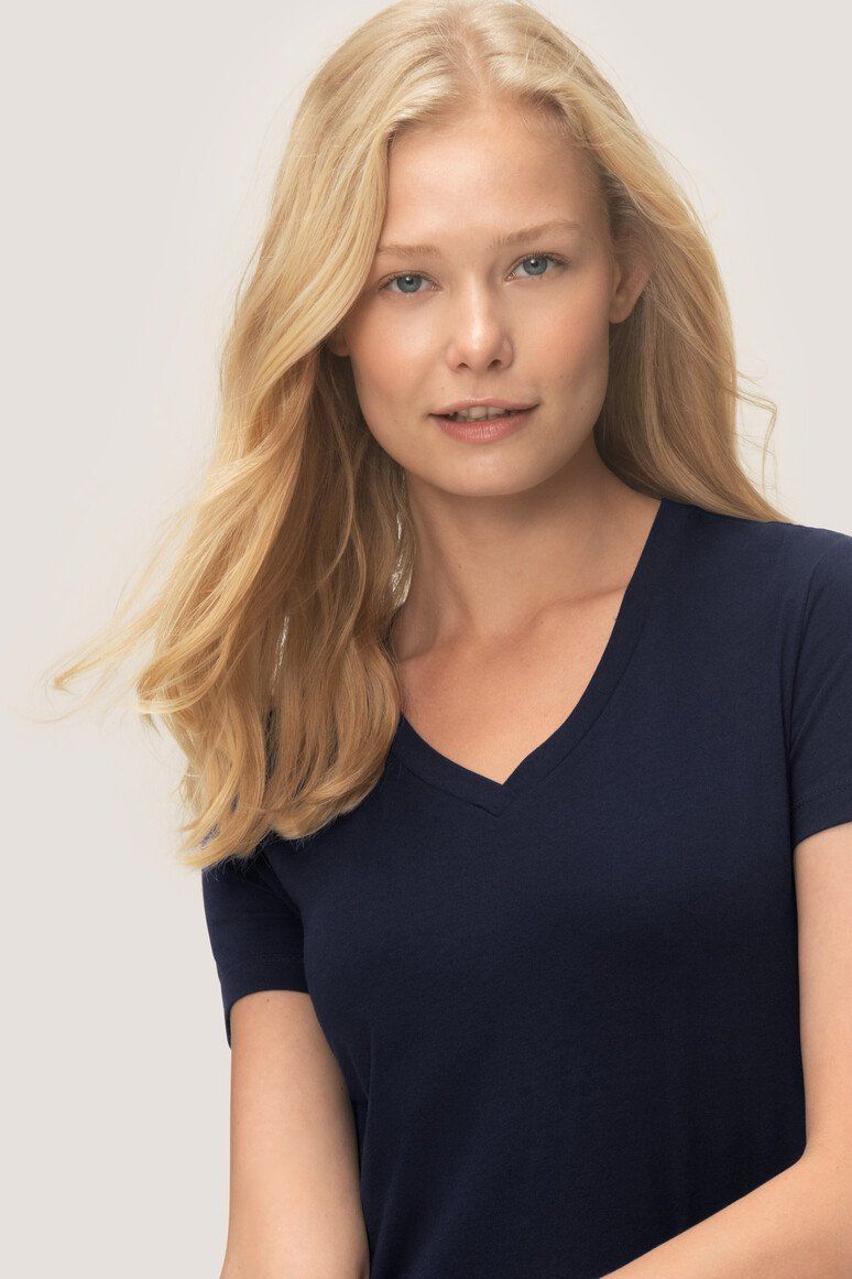 HAKRO Damen V-Shirt Stretch 172