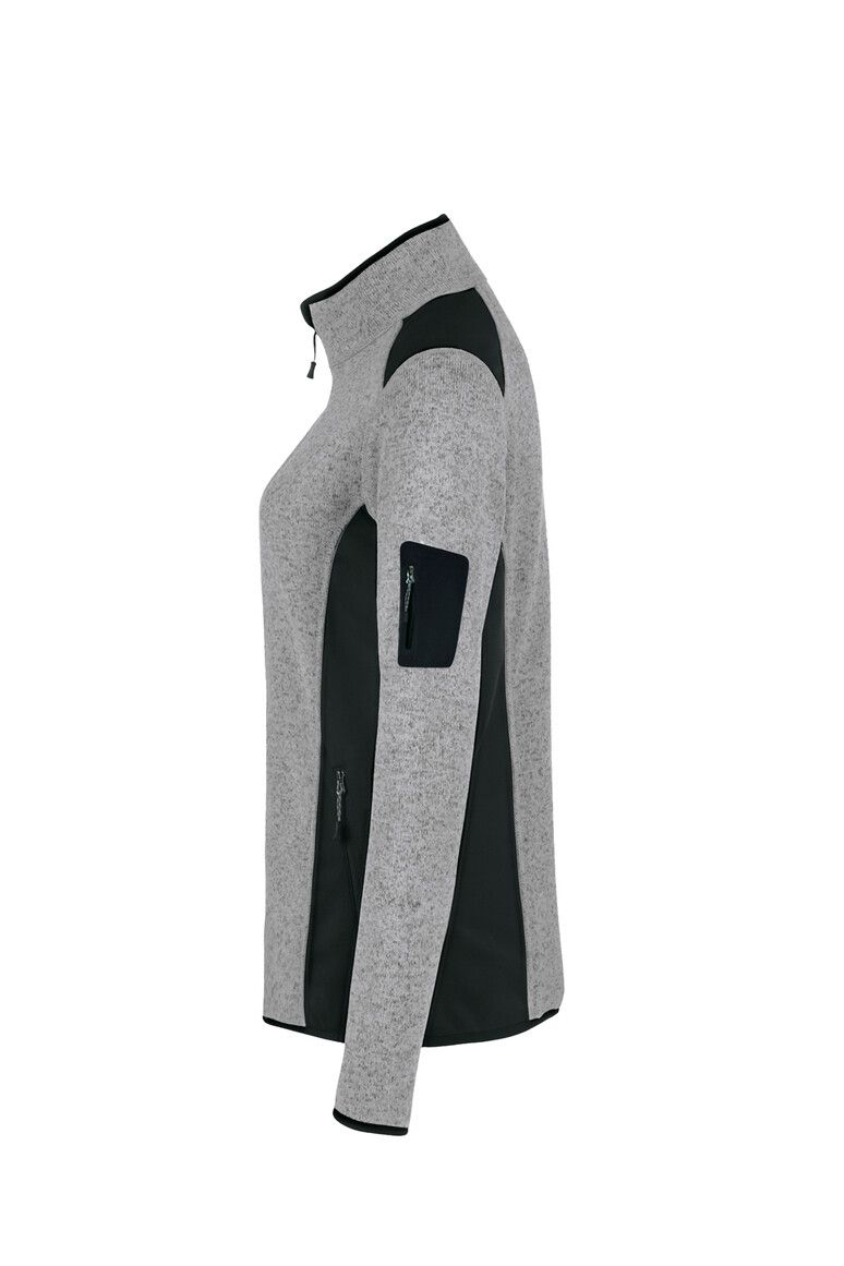 HAKRO Damen Strickfleecejacke grau meliert, XS