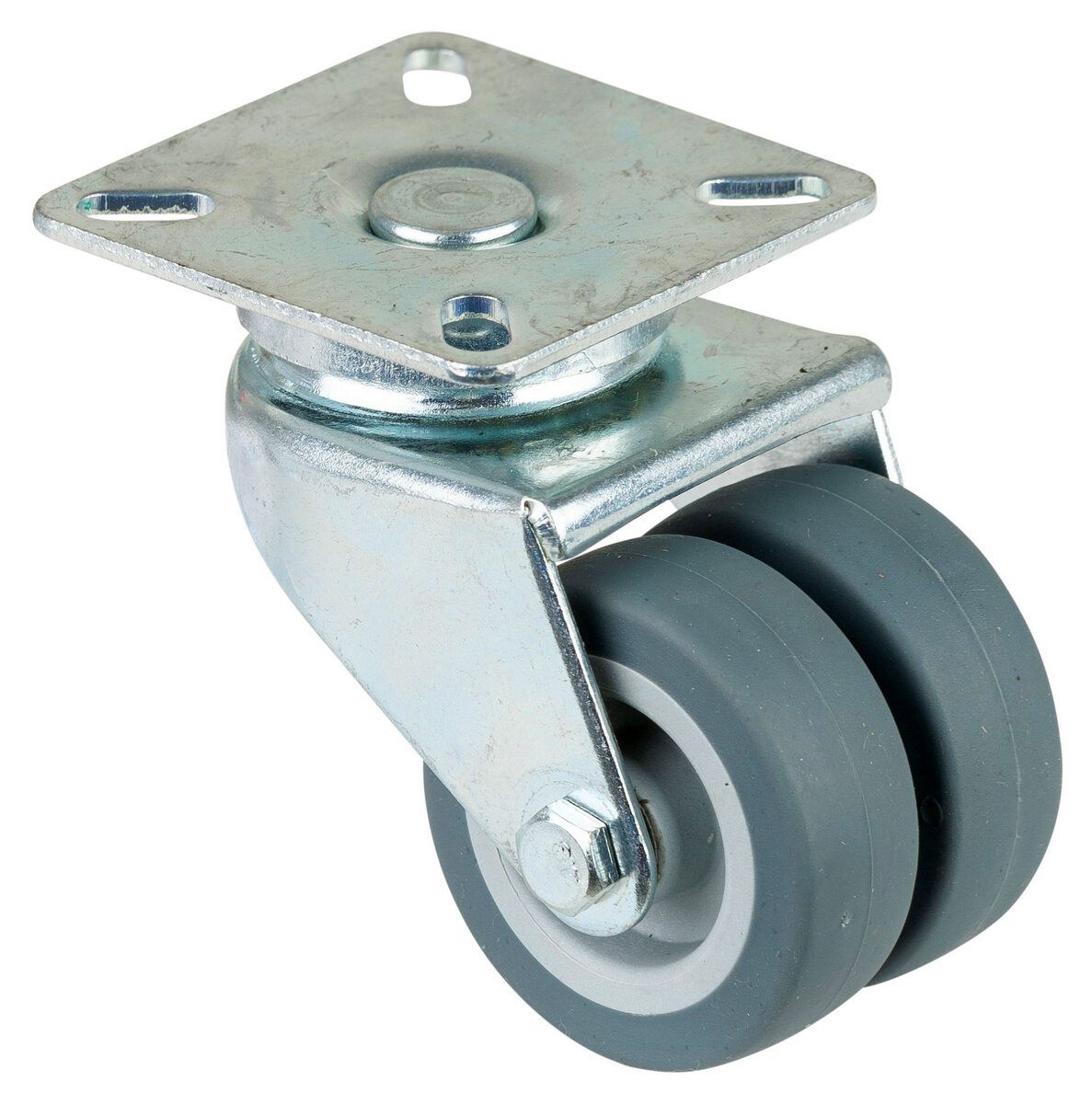 Lenkrolle dopp. Gummi 50 mm Grau