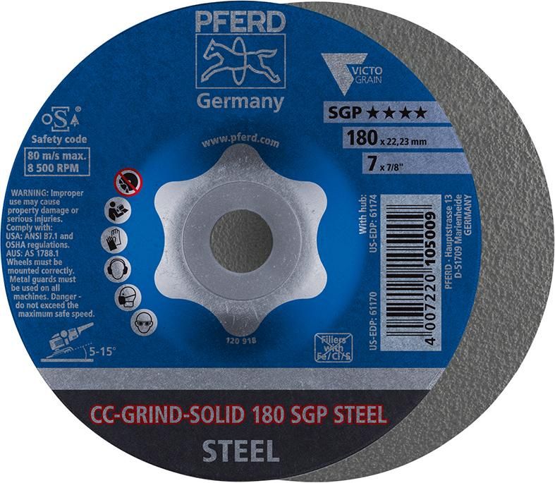 Schleifscheibe CC-Grind Solid SGP STEEL 180mm PFERD