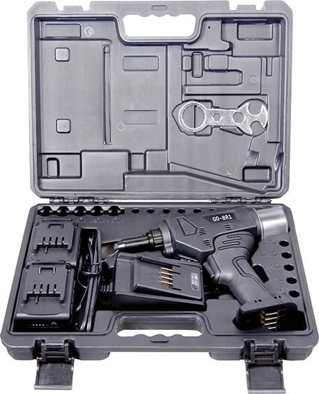 Akku-Blindnietgerät GO-BR 1 i. Koffer 2Ah 36W2xAkku u. Laderät 3,0-5,0mm Goebel