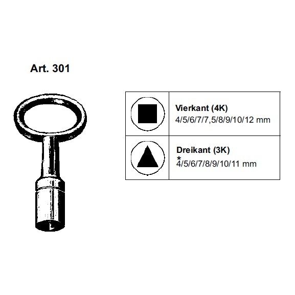 SILCA Dornschlüssel Dreikant Art. 301