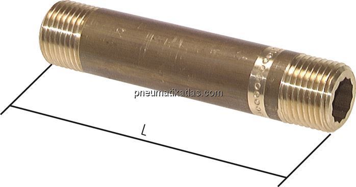 Rohrdoppelnippel G 3/8"-40mm, Messing