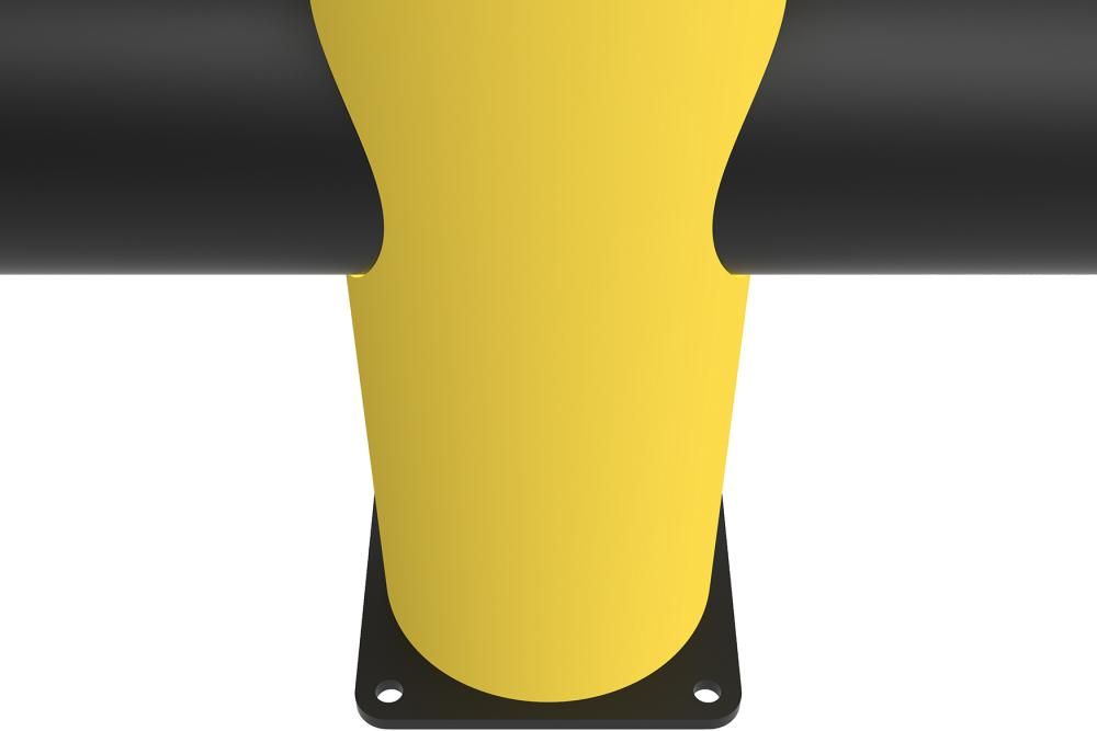 Mittelpfosten für Barriere Charlie H516xB1000xD200 mm schwarz/gelb