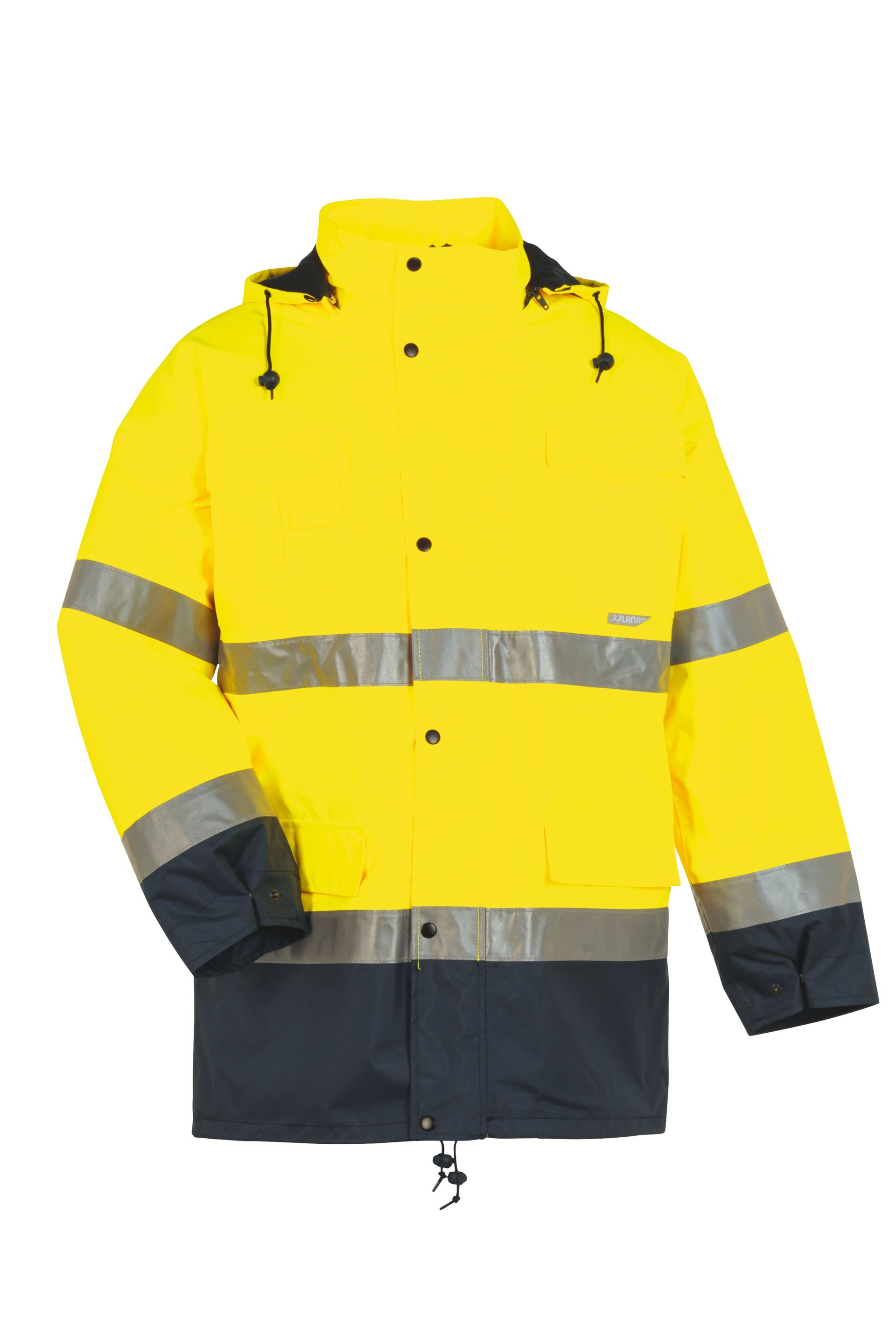 Planam Parka 2-farbig Warnschutz, Outdoor gelb/marine Gr. S