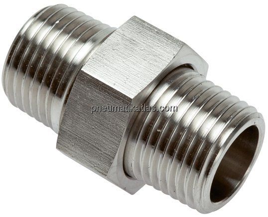 Doppelnippel trennbar R 1/8"-R 1/8", 1.4571 PN40, konisch dichtend