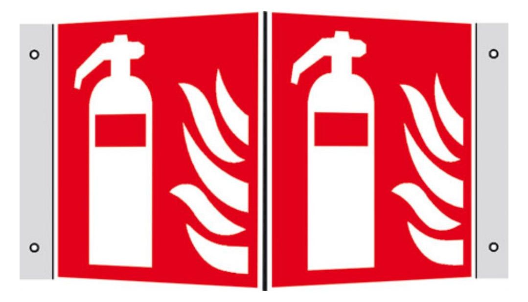 Rettungsschild-Winkel: Brandschutz