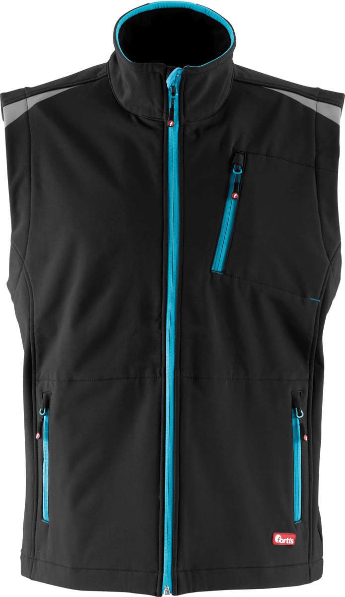 FORTIS Herren Weste 24, schwarz/türkis, Gr.XXL