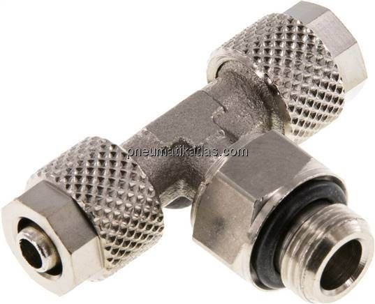 T-Drehverschraubung G 1/8"-6x4mm, Messing vernickelt