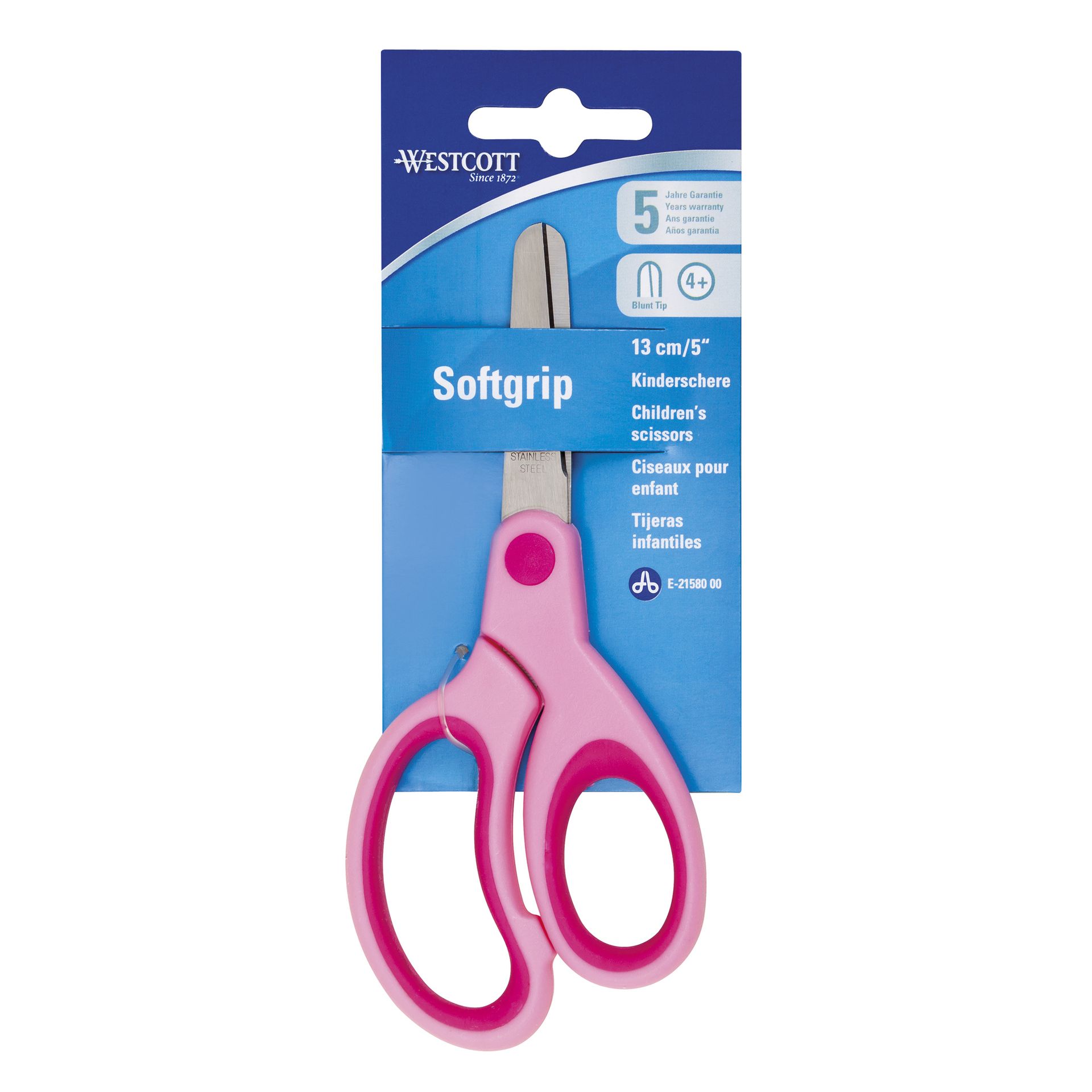 Kinderschere Kids runde Spitze 13cm pink