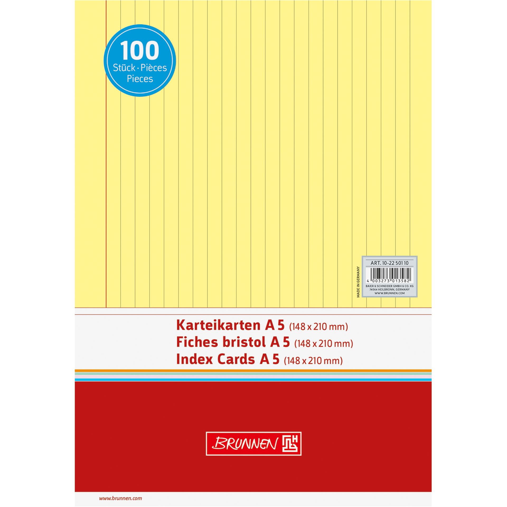 Karteikarte DIN A5 liniert ge 100 St./Pack.