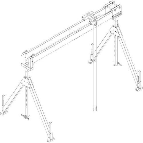 Aluportalkran stationär H2786-4336 mm 2000 kg TL 4000 mm Alu-Doppel-Träger