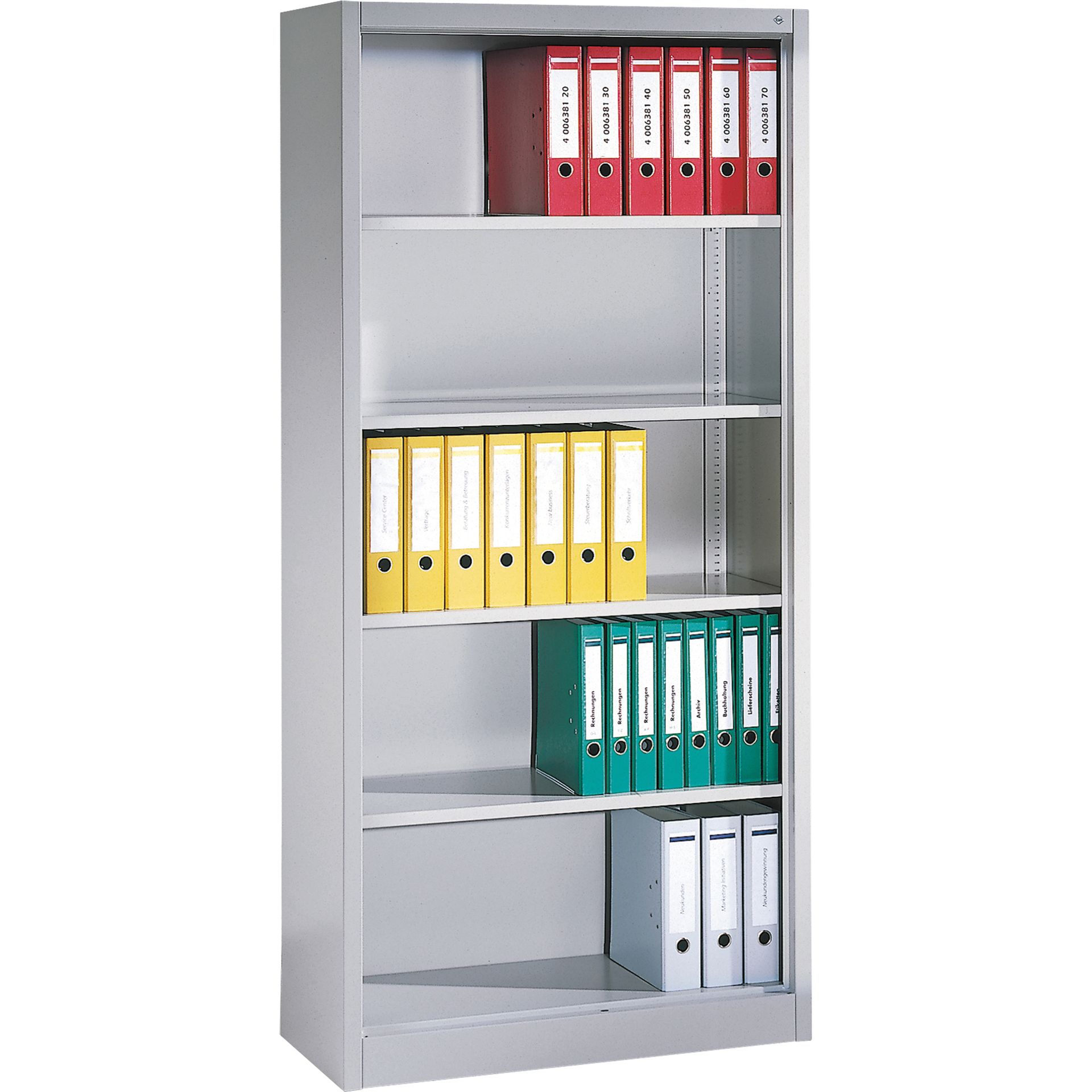 Aktenregal m. Rückwand 5OH 1950x930x400mm lgr