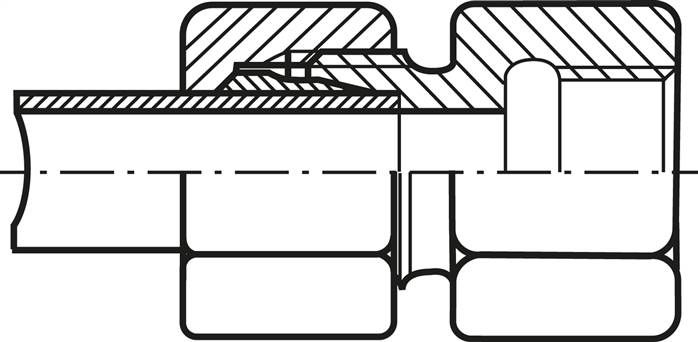 Aufschraub-Schneidringverschr. M 10x1-6 L (M12x1,5), Stahl verzinkt