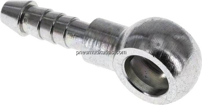 Schlauchnippel 8mm Ring, 4 - 5mm, Stahl verzinkt